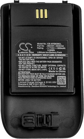 بطارية كاميرون سينو لـ ASCOM D63 ، DECT 3735 ، DH7 ، I63 PN: ASCOM 490933A ، 660497 800MAH / 2.96WH in Saudi Arabia