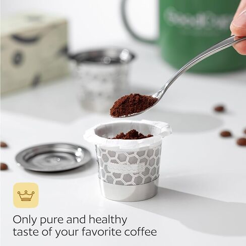 2 أكواب K القابلة لإعادة الاستخدام من الفولاذ المقاوم للصدأ لصانعي القهوة Keurig-متوافقة مع K-Express و K-Elite و K-Classic و K-Mini و K-Mini Plus و K-Select و K-Cafe و K-toed Brewers in Kuwait