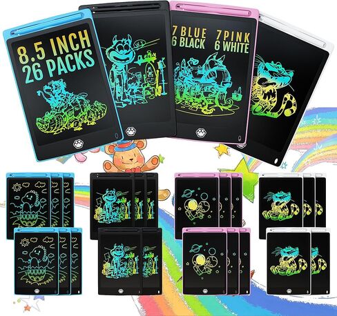 2 حزمة من تابلت كتابة LCD، لوحة كتابة رسم إلكترونية، لوحة رسم قابلة للمسح، ألعاب لوحة رسومات الشعار المبتكرة للأطفال والكبار للتعلم والتعليم، 8.5 بوصة (أزرق + وردي) in Kuwait