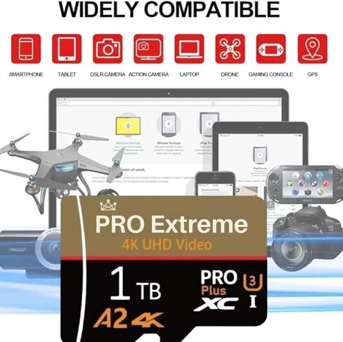 1T Micro SDXC Memory Card with Adapter – Storage Expansion for Smartphone, Tablet, Camera in Saudi Arabia