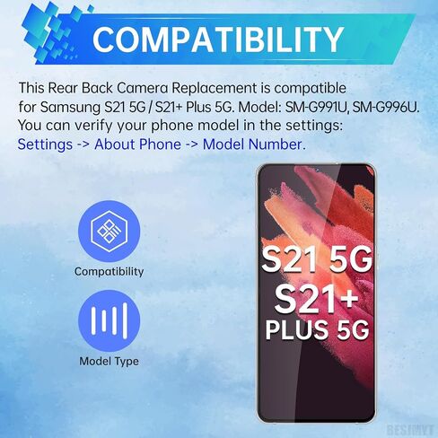 بالنسبة إلى Samsung Galaxy S21 5G S21 Plus 5G Main Camera Propem Camera Module Module REPLICE لـ GALAXY S21 5G S21PLUS 5G SM-G991U SM-G991U1 SM-G996U SM-G996U1 in Saudi Arabia