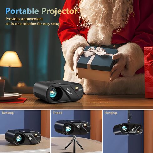 5G WiFi Bluetooth Projector, Outdoor Movie Projector [Projector Screen and Tripod Included], Full HD 1080P Video Projector for Home Theater, Compatible with Phone, HDMI, USB, Laptop, TV Stick in Saudi Arabia