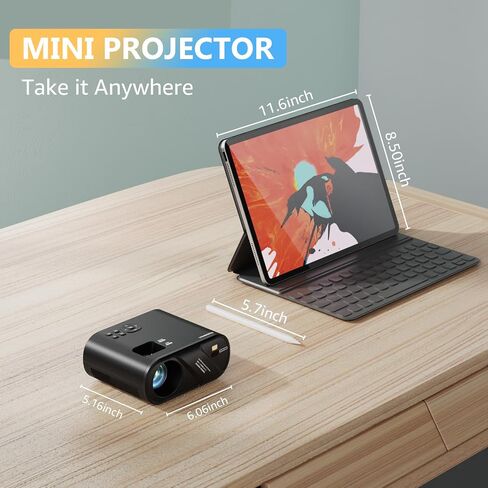 5G WiFi Bluetooth Projector, Outdoor Movie Projector [Projector Screen and Tripod Included], Full HD 1080P Video Projector for Home Theater, Compatible with Phone, HDMI, USB, Laptop, TV Stick in Saudi Arabia