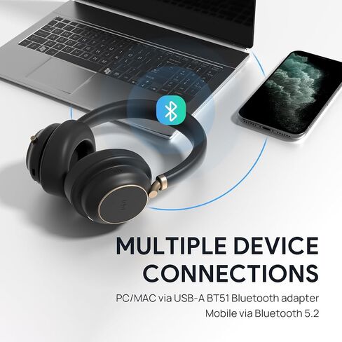 Yealink BH76 Plus مع سماعة الرأس اللاسلكية للوقوف ANC للعمل ، سماعات الرأس Bluetooth مع إلغاء الضوضاء النشط للميكروفون ، سماعة Microsoft معتمدة UC متوافقة مع PC Mac الهاتف المحمول in Saudi Arabia