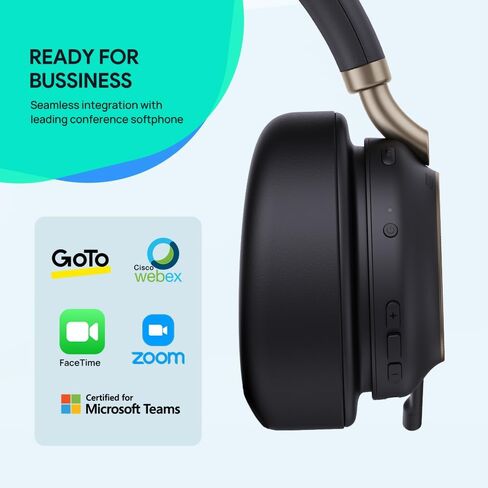 Yealink BH76 Plus مع سماعة الرأس اللاسلكية للوقوف ANC للعمل ، سماعات الرأس Bluetooth مع إلغاء الضوضاء النشط للميكروفون ، سماعة Microsoft معتمدة UC متوافقة مع PC Mac الهاتف المحمول in Saudi Arabia