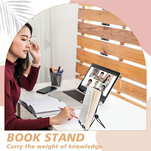 Kenning 24 Pieces Adjustable Easel Stand 5.5" x 7.1" Wire Display Stand Plate Holder Foldable Picture Frame Stand, Wire Display Stand for Photo Plate Book Cookbook Tabletop Art, Black in Kuwait