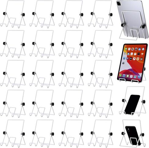 24 Pieces Easel Stand Display Stand Plate Holder Display Stand Foldable Picture Frame Stand Adjustable Small Easels for Display Book Stand for Displaying Photos Plates Cookbooks Tabletop Art, Black in Kuwait