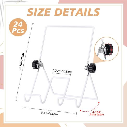 24 Pieces Easel Stand Display Stand Plate Holder Display Stand Foldable Picture Frame Stand Adjustable Small Easels for Display Book Stand for Displaying Photos Plates Cookbooks Tabletop Art, Black in Kuwait