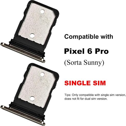 2 PCS for Pixel 6 Pro Single SIM Card Tray Replacement, Single SIM Card Slot Holder Compatible with Pixel 6 Pro (Sorta Sunny) in Saudi Arabia