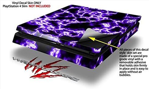 Vinyl Decal Skin Wrap compatible with Sony PlayStation 4 Slim Console Electrify Purple (PS4 NOT INCLUDED) in Saudi Arabia