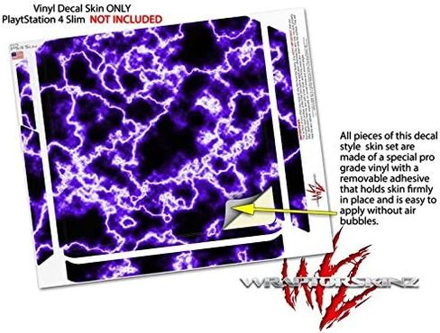 Vinyl Decal Skin Wrap compatible with Sony PlayStation 4 Slim Console Electrify Purple (PS4 NOT INCLUDED) in Saudi Arabia