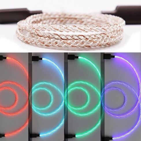 USB Type C Cable, 3.3ft LED RGB Light Gradual USB A to Type C Charger Cord 66W Fast Charging USB C Cable for Galaxy S21 S20 Plus S10E S9 S8 A51 A11 Note 10 9 8 USB C Charger (RGB) in Saudi Arabia