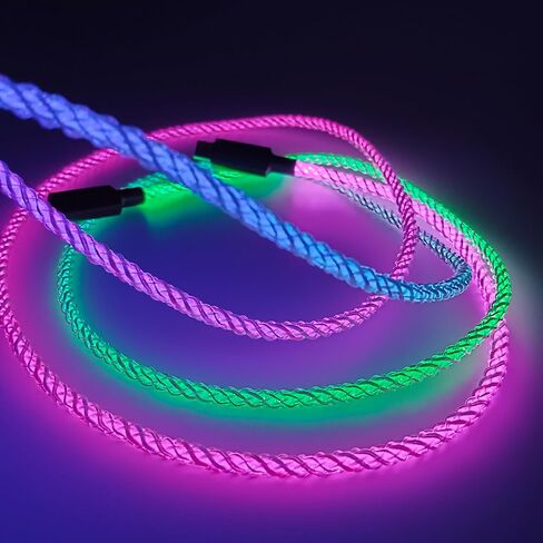 USB Type C Cable, 3.3ft LED RGB Light Gradual USB A to Type C Charger Cord 66W Fast Charging USB C Cable for Galaxy S21 S20 Plus S10E S9 S8 A51 A11 Note 10 9 8 USB C Charger (RGB) in Saudi Arabia