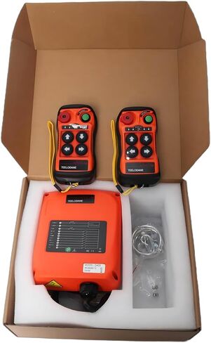 Q400 Industrial Wireless Crane Remote Control kit 4 Button 110v Electric Lift Hoist Transmitter Receiver with Emergency Stop (AC 110V) in Kuwait