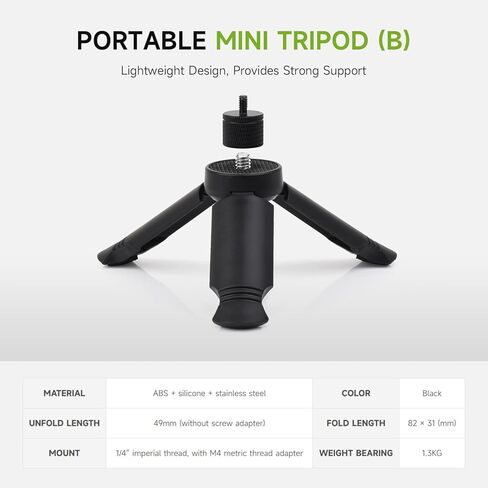Tripod Mini Mini المحمولة ، متوافق مع كاميرا DJI Pocket 3 ، اللون الأسود ، ثلاثي القوائم الخفيفة في الهواء الطلق في الهواء الطلق in Kuwait