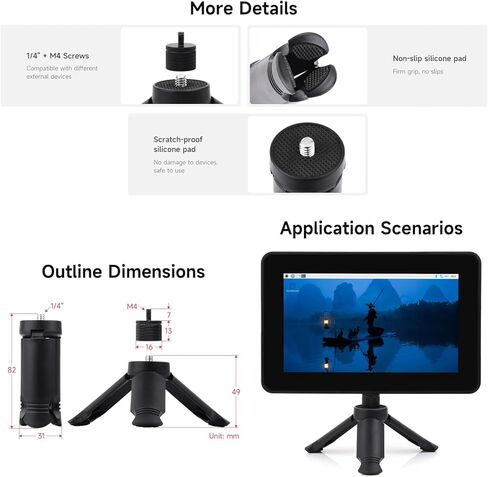 Tripod Mini Mini المحمولة ، متوافق مع كاميرا DJI Pocket 3 ، اللون الأسود ، ثلاثي القوائم الخفيفة في الهواء الطلق في الهواء الطلق in Kuwait