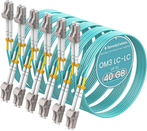 DeperyCables- LC إلى LC CABLE CAPLE CABLE 2M-6PACK ، OM3 Multimode 10g/40g MMF الألياف ، السترة Duplex 50/125µm LSZH 2.0mm- 2M/7ft 6pack in Kuwait