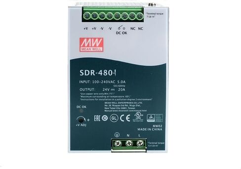 Mean Well SDR 480W 48V 10A Switching Power Supply AC-DC Single DIN Rail SDR-480-48 in Kuwait