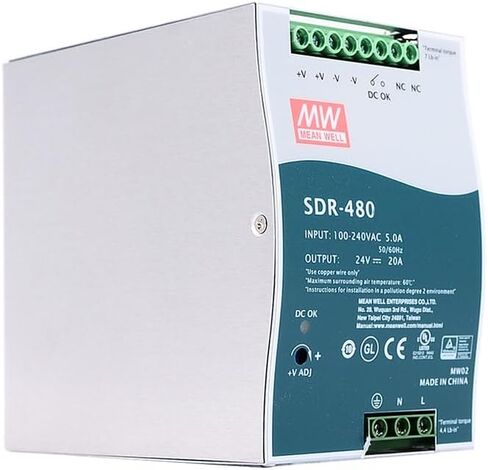 Mean Well SDR 480W 48V 10A Switching Power Supply AC-DC Single DIN Rail SDR-480-48 in Kuwait