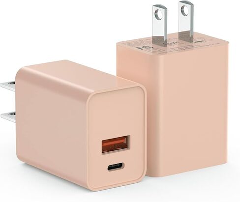 USB C Charger Block ، 20W Dual Port Type C Fast Wall Charging Head ، Power Adapter Cube لـ Apple iPhone 16 ، 15 ، 14 ، 13 ، 12 ، 11 ، x ، 8 ، و Apple Watch9 ، 8 ، 7 ، iPad ، White ، 2 Pack in Saudi Arabia
