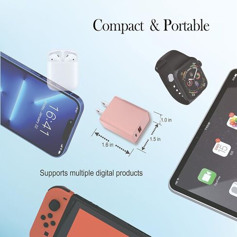 USB C Charger Block ، 20W Dual Port Type C Fast Wall Charging Head ، Power Adapter Cube لـ Apple iPhone 16 ، 15 ، 14 ، 13 ، 12 ، 11 ، x ، 8 ، و Apple Watch9 ، 8 ، 7 ، iPad ، White ، 2 Pack in Saudi Arabia