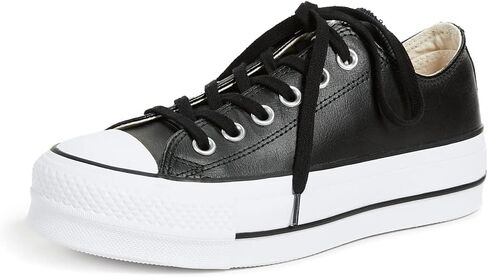 Converse Women's Chuck All Star Lift Clean Ox Sneakers, Black/White, 8 Medium US in Kuwait
