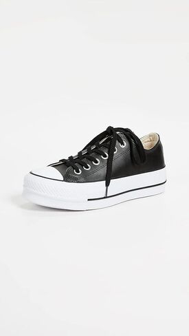 Converse Women's Chuck All Star Lift Clean Ox Sneakers, Black/White, 8 Medium US in Kuwait