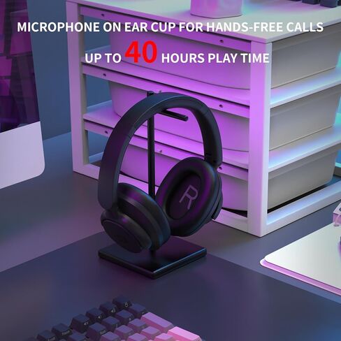 Redragon H610 Wireless Gaming Headset for PS5, PS4, PC, Mac, NS - BT 5.3 with ANC Noise Cancellation, 50H Battery, Lightweight, Over-Ear Headphones with Built-in Mic, Black in Saudi Arabia