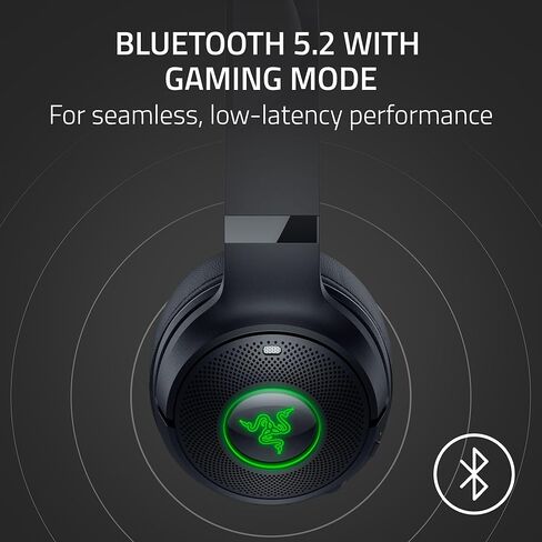 رايزر Kraken Kitty V2 BT Wireless RGB سماعة الرأس: Chroma RGB Kitty Ears & Earcups - Bluetooth 5.2-40 MM برامج تشغيل - ميكروفونات إلغاء الضوضاء - خفيفة الوزن - بطارية 40 ساعة ث/النوع C شحن - أسود (متجدد) in Kuwait
