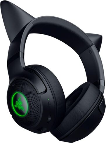 رايزر Kraken Kitty V2 BT Wireless RGB سماعة الرأس: Chroma RGB Kitty Ears & Earcups - Bluetooth 5.2-40 MM برامج تشغيل - ميكروفونات إلغاء الضوضاء - خفيفة الوزن - بطارية 40 ساعة ث/النوع C شحن - أسود (متجدد) in Kuwait