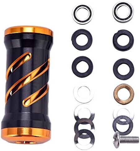 Fishing Knob Metal Reel Handle Knob with Fittings Replacement Parts Fishing for Spinning Reels(Black+Gold) in Saudi Arabia