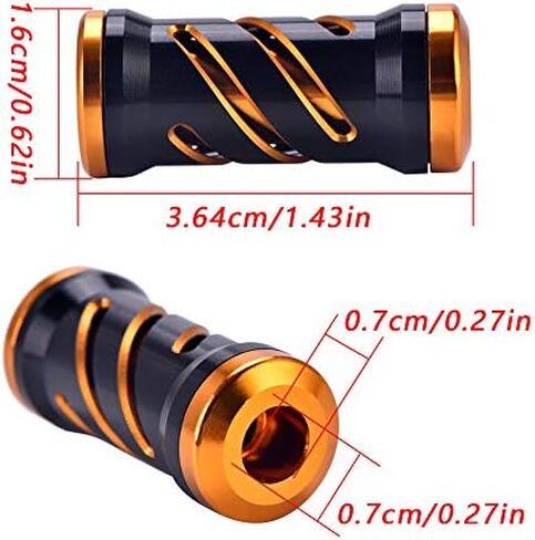 Fishing Knob Metal Reel Handle Knob with Fittings Replacement Parts Fishing for Spinning Reels(Black+Gold) in Saudi Arabia