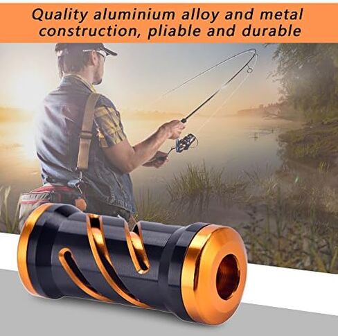 Fishing Knob Metal Reel Handle Knob with Fittings Replacement Parts Fishing for Spinning Reels(Black+Gold) in Saudi Arabia
