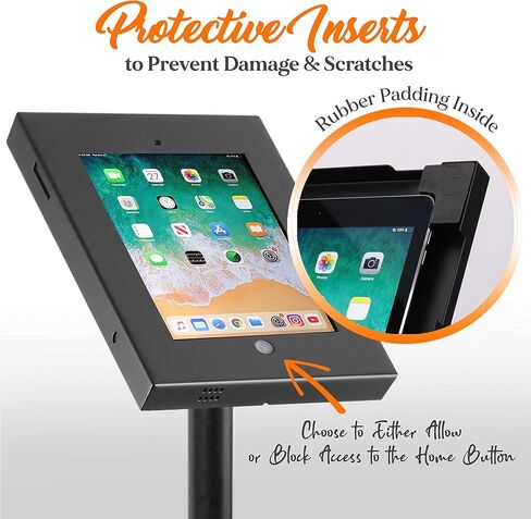 حامل أمان مضاد للسرقة Pyle ، حامل كشبك للألومنيوم الشاقية للألومنيوم لأجهزة iPad 2/3/4/air ، ارتفاع القطب 37.8 بوصة ، شاشة التناوب والتمثيل. in Saudi Arabia
