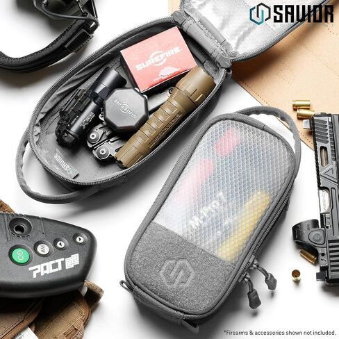 معدات المنقذ Core Tactical Mesh Szipper Bagoud ، 4 "× 8" Modular EDC Tool Organizer Range Gear Storage Pocket W/Hook Pouch ، Dump Bace مع مقبض ، عبوة 2 in Kuwait