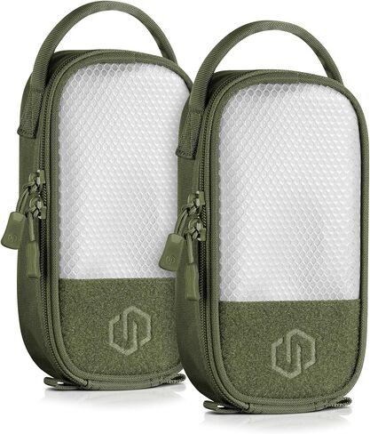 معدات المنقذ Core Tactical Mesh Szipper Bagoud ، 4 "× 8" Modular EDC Tool Organizer Range Gear Storage Pocket W/Hook Pouch ، Dump Bace مع مقبض ، عبوة 2 in Kuwait