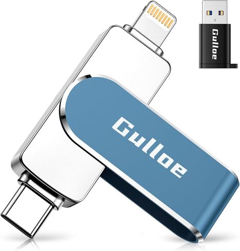 Gulloe 256GB Flash Drive Intended for iPhone, Memory Stick Storage for Photos and Videos Backup, Compatible with iPhone iPad Android PC, Plug and Play, No Application Required (Navy Blue) in Saudi Arabia