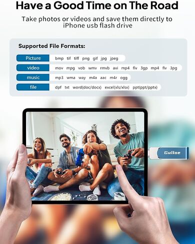 Gulloe 256GB Flash Drive Intended for iPhone, Memory Stick Storage for Photos and Videos Backup, Compatible with iPhone iPad Android PC, Plug and Play, No Application Required (Navy Blue) in Saudi Arabia
