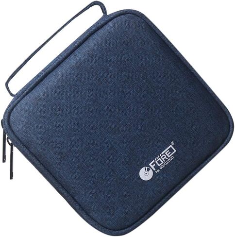 FORE 32 Capacity CD Case for CD/DVD Disc Storage Wallet Organizer Bag Color Blue in Saudi Arabia