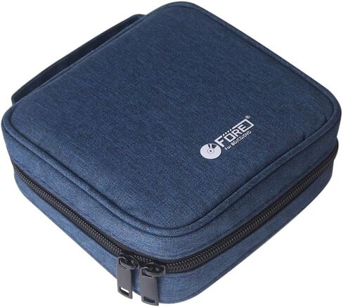 FORE 32 Capacity CD Case for CD/DVD Disc Storage Wallet Organizer Bag Color Blue in Saudi Arabia