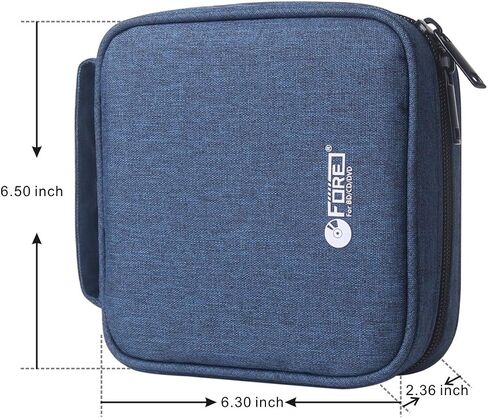 FORE 32 Capacity CD Case for CD/DVD Disc Storage Wallet Organizer Bag Color Blue in Saudi Arabia