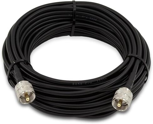 50ft RG58 Coaxial Cable ، PL259 UHF Male to Male 50 Ohm CB Coax Cable لراديو CB ، راديو لحم الخنزير ، الهوائي in Kuwait
