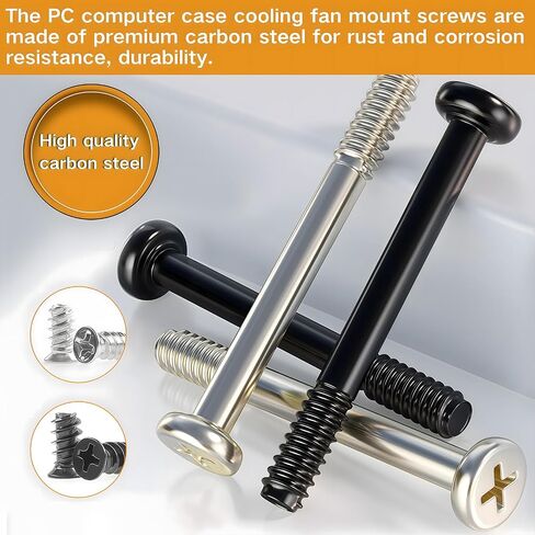 Case Fan Long Short Screws 160Pcs Long and Short Screw (#6-32x32mm, M5x10mm) PC Computer Chassis Fan Components Radiator Fan Cooling Fan Mount Screws Set Black and Silver in Saudi Arabia