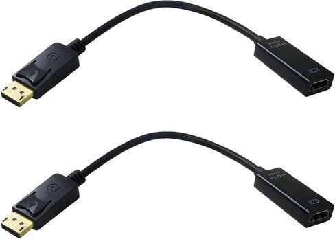 2 Pack Black DisplayPort to HDMI Adapter 4K Unidirection DisplayPort Computor إلى محول اتصال مراقبة HDMI يدعم ما يصل إلى 3840x2160@30Hz ، 1920x1080@60Hz (1080p) in Kuwait