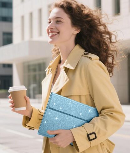 Akkerds for iPad A16 Case with لوحة المفاتيح - 7 ألوان لوحة مفاتيح خلفية لـ iPad الجيل العاشر/iPad Air 11 بوصة - غطاء الورقة اللاسلكية لـ iPad Air 10.9 Inch/iPad Pro 11 Inch 2022/2021/2020 -skyblue in Kuwait