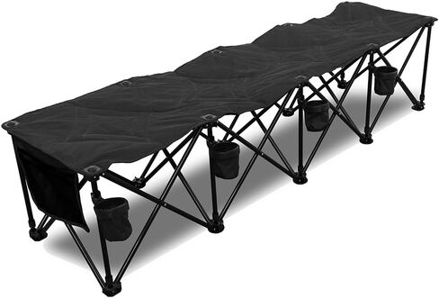 غوتيم! 4 مقعد محمول فريق قابلة للطي مقعد مع حاملي الكؤوس وحمل القضية (أسود) in Kuwait