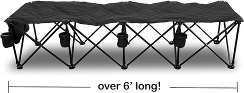 غوتيم! 4 مقعد محمول فريق قابلة للطي مقعد مع حاملي الكؤوس وحمل القضية (أسود) in Kuwait