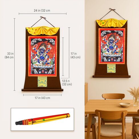 Mudra Crafts White Tara Thangka Wall Hanging Thanka Painting - Handmade Tibetan Thangka Painting - Tibetan Tangka for Meditation Yoga Buddhist Decor in Kuwait