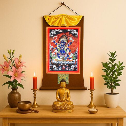 Mudra Crafts White Tara Thangka Wall Hanging Thanka Painting - Handmade Tibetan Thangka Painting - Tibetan Tangka for Meditation Yoga Buddhist Decor in Kuwait
