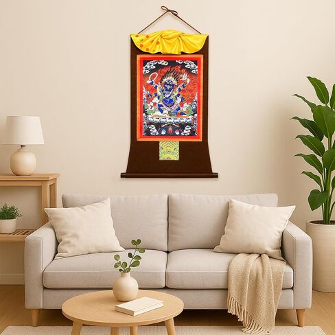 Mudra Crafts White Tara Thangka Wall Hanging Thanka Painting - Handmade Tibetan Thangka Painting - Tibetan Tangka for Meditation Yoga Buddhist Decor in Kuwait